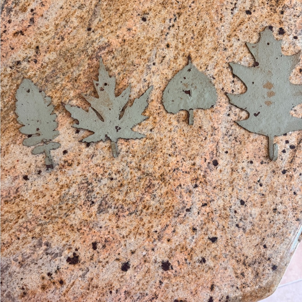 Set of Four Leaf Vintage Metal Hangers